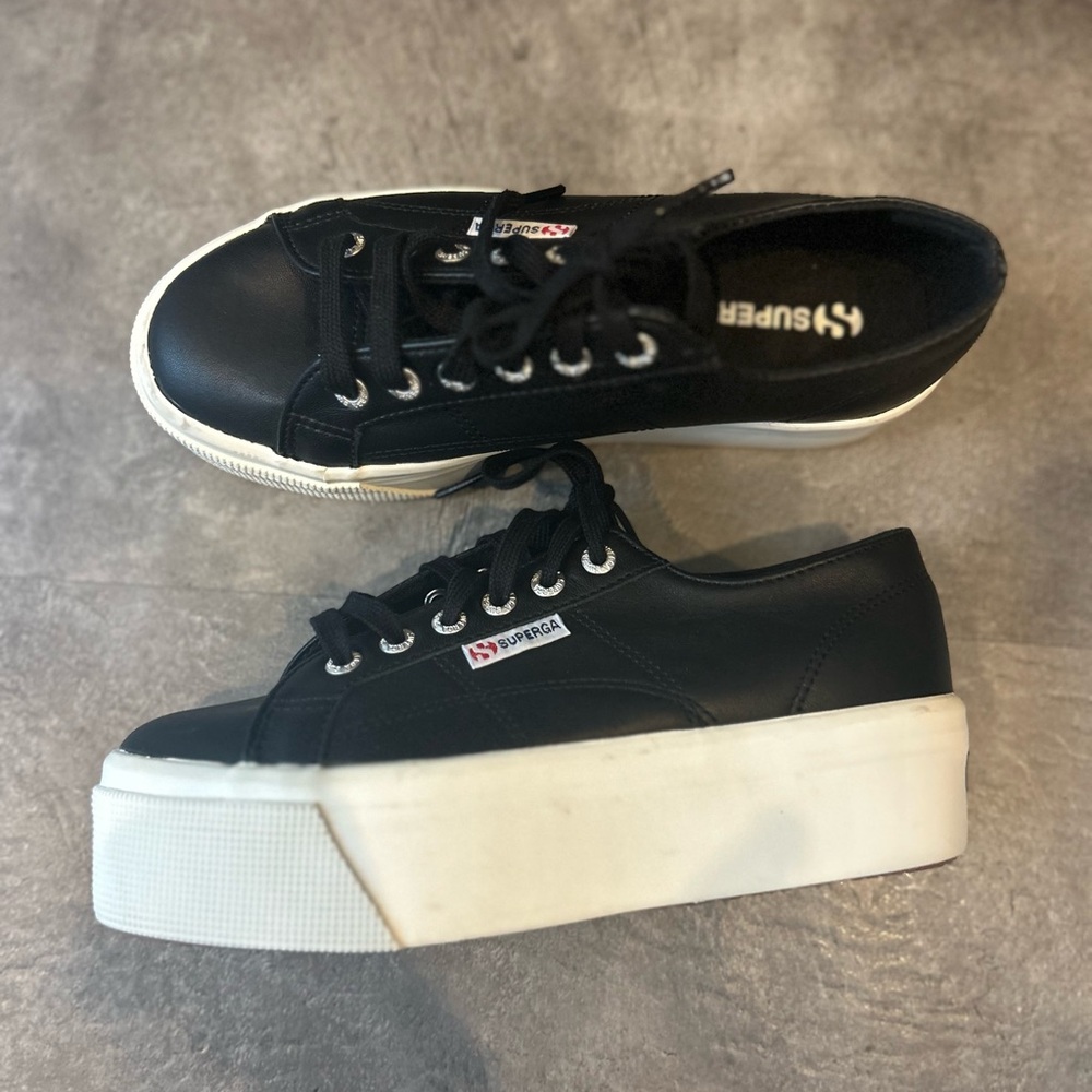 Superga 2790 Napa Platform Leather Sneakers Size 37 US 6.5 NEW - Picture 6 of 9